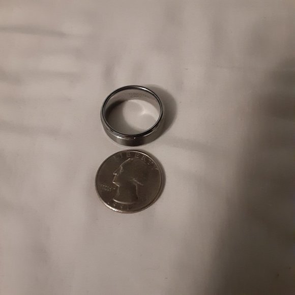 Two Tone Tungsten Carbide Men's Wedding Band, Size; 10.5, Engraved; I Love You - Picture 13 of 15